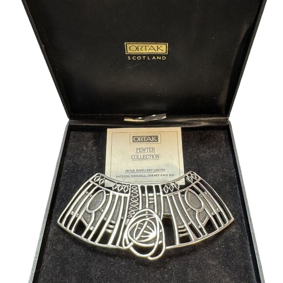 Ortak Scotland Pewter Hair Clip Celtic Design In Original Box - Picture 1 of 3